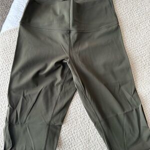 Lululemon Olive Green High-Waisted Leggings, Wunder Under